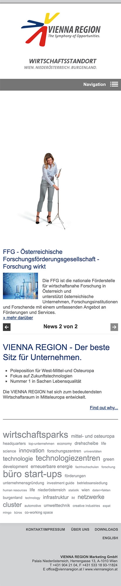 Vienna Region Marketing | viennaregion.at | 2013 (Phone Full Scroll) © echonet communication