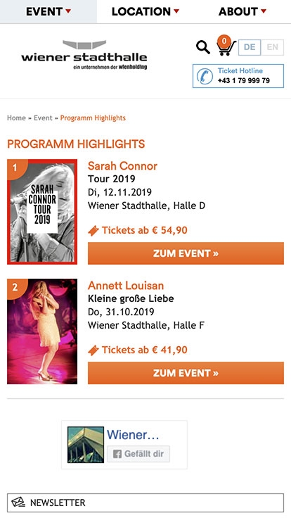 Wiener Stadthalle | stadthalle.com | 2015 (Phone Only 02) © echonet communication