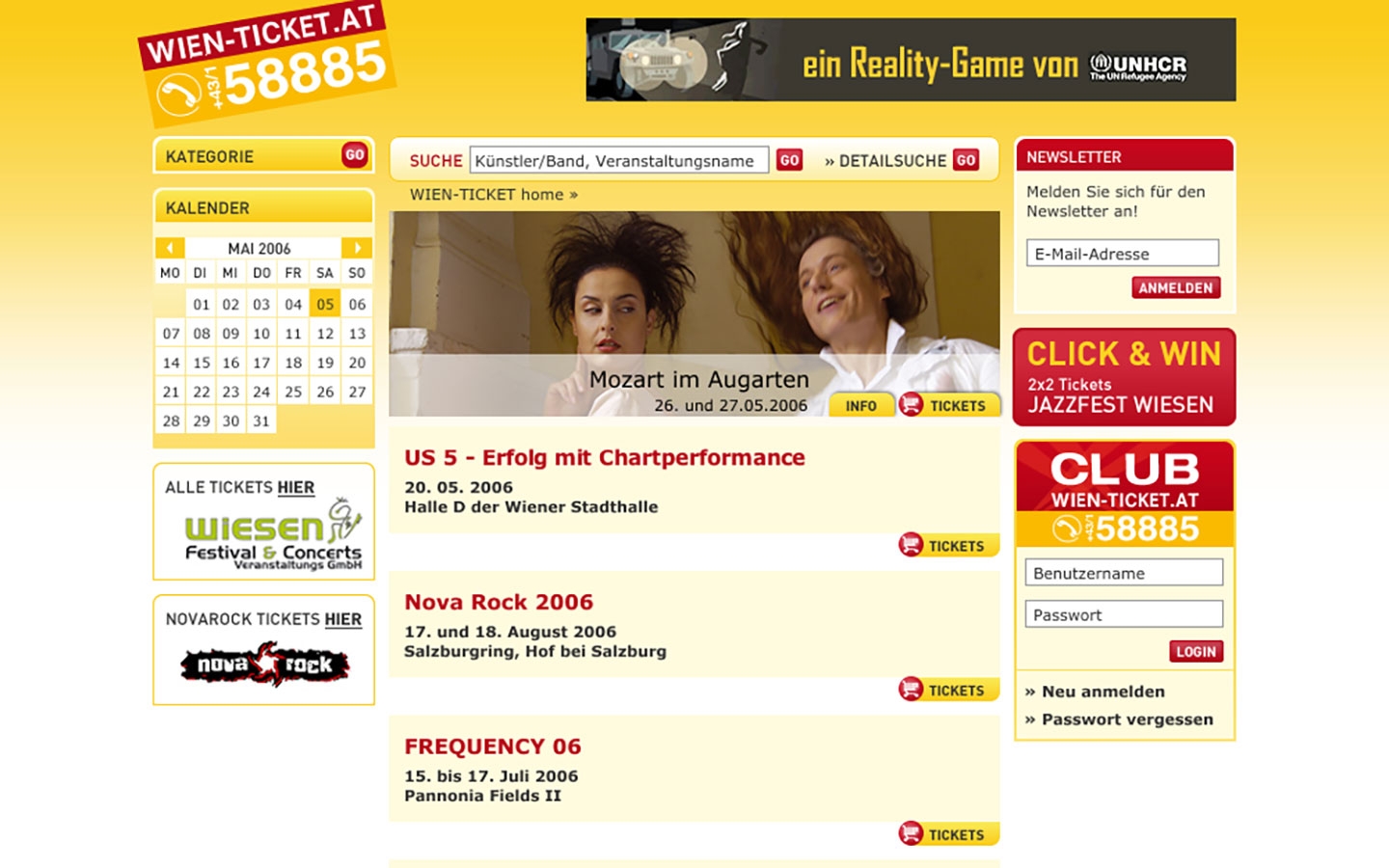 Wien Ticket | wien-ticket.at | 2006 (Screen Only 03) © echonet communication