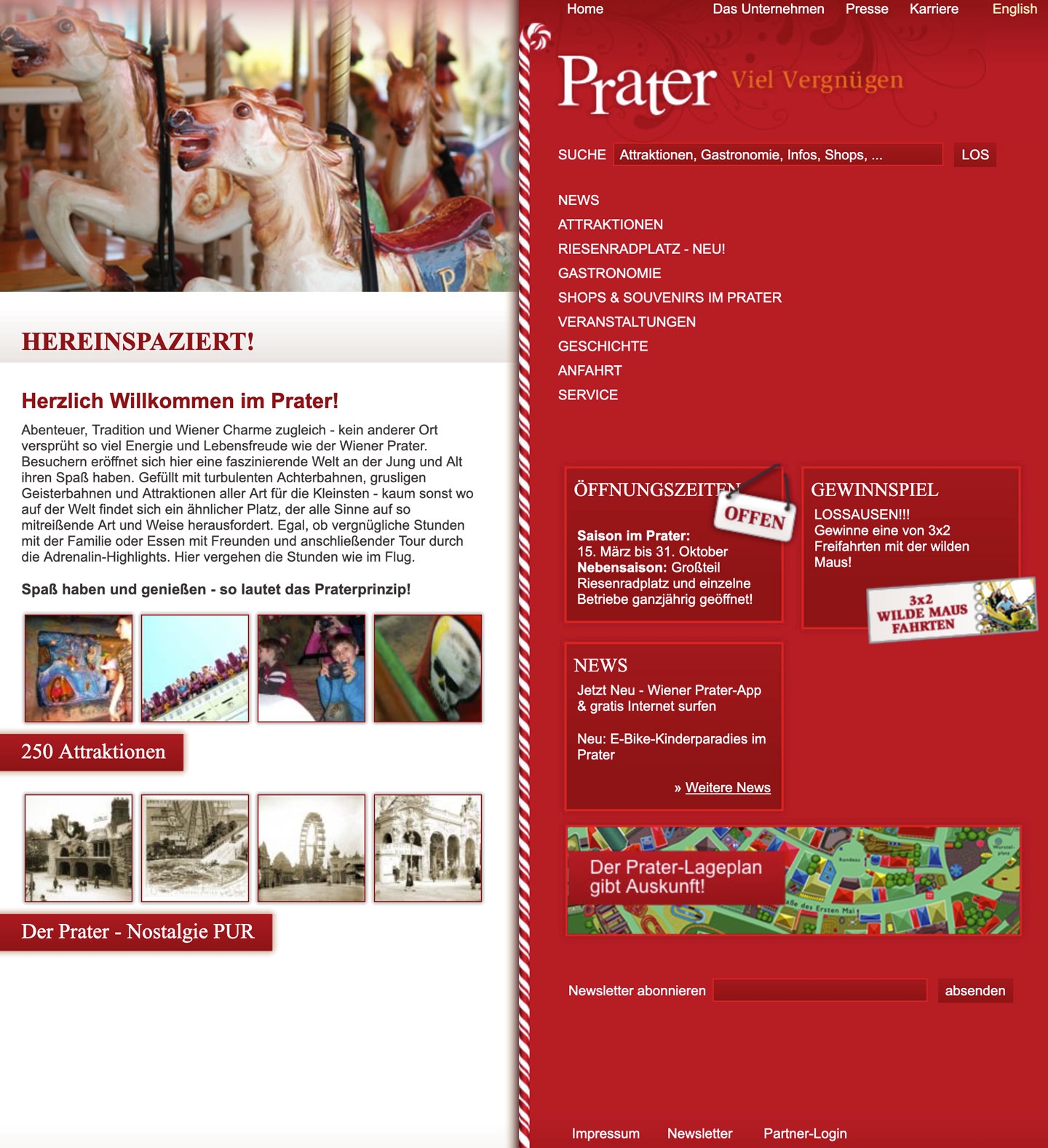 Prater Service | praterservice.at | 2008 (Screen Full Scroll) © echonet communication