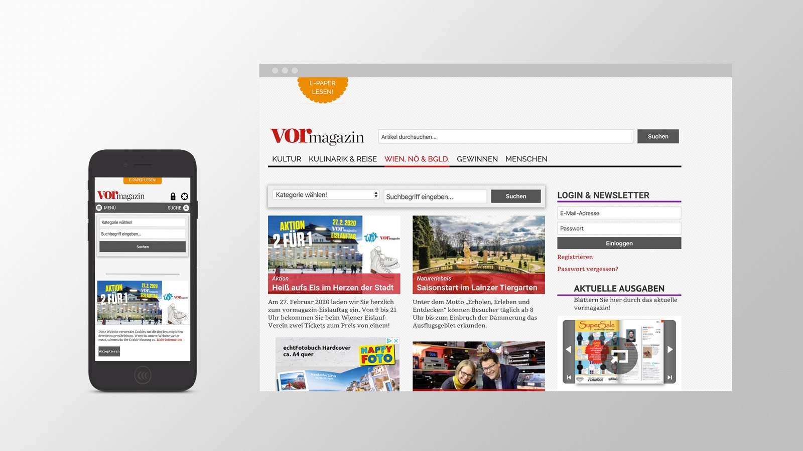 Vormagazin | vormagazin.at | 2014 (Phone Browser) © echonet communication